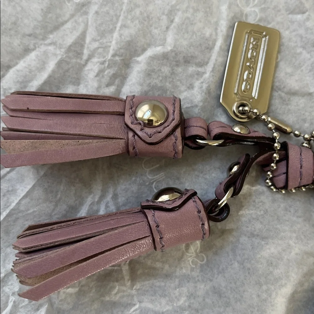 Coach Gold and Mauve Tassel Keychain - Picture 4 of 10